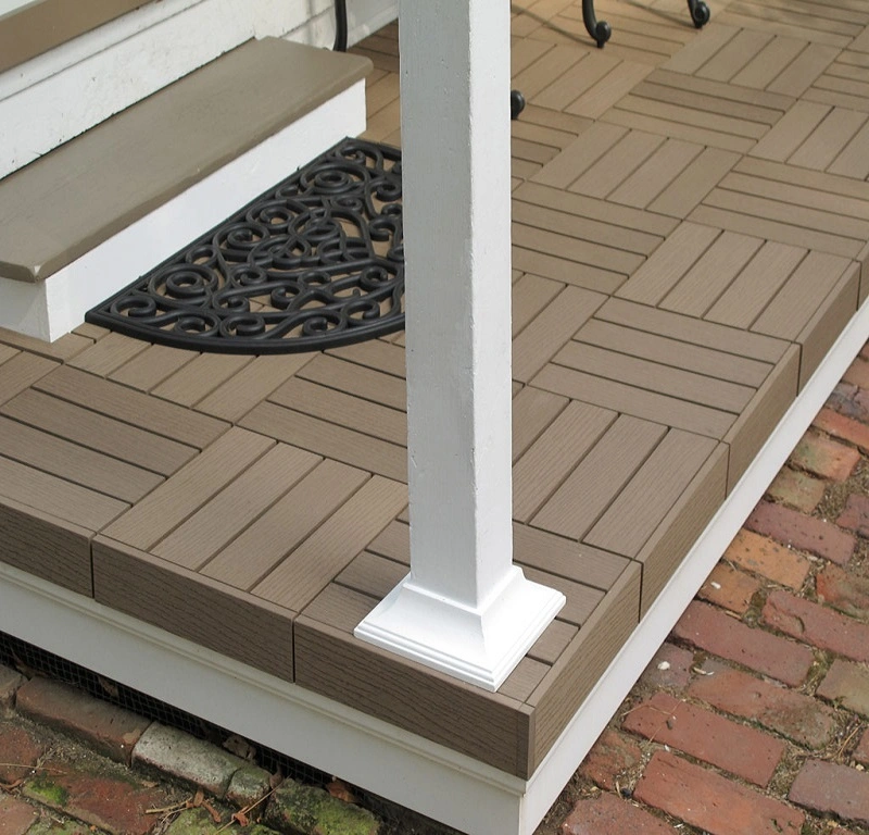 Easy Installation Anti-Fade Waterproof Anti Scratch Wood Plastic Composite Outdoor Interlocking WPC Decking Tile Terrace Decking Tiles