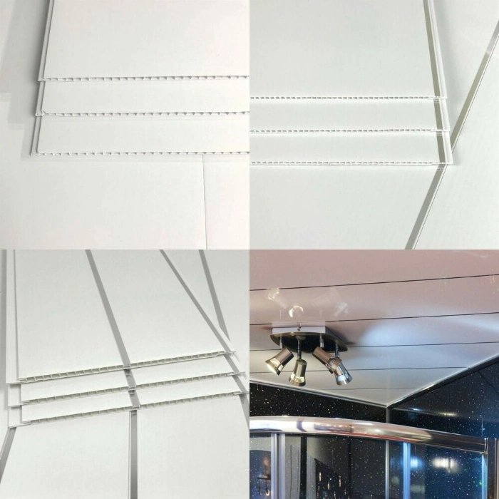 White Gloss Bathroom Kitchen Ceiling Plastic Shower Wet Cladding Wall PVC Panel