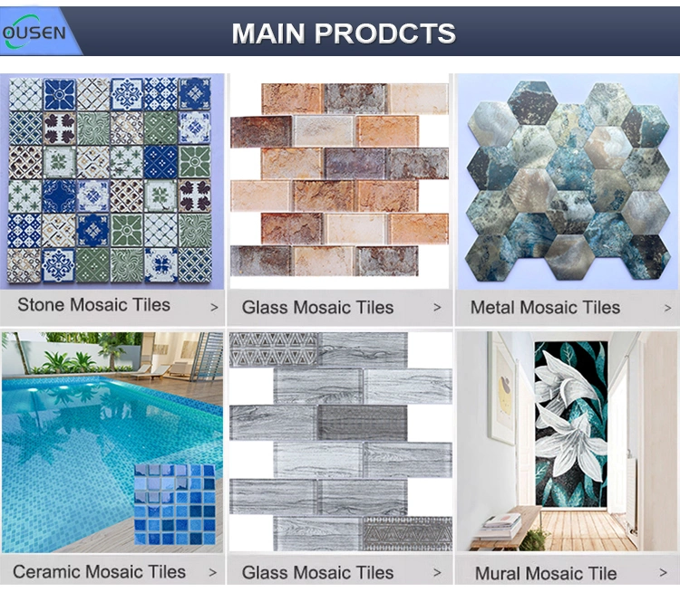 Hot Sale Century Navy Blue Crystal Hand Painted Swimming Pool Pattern Glazed Ceramic Mosaic Tile