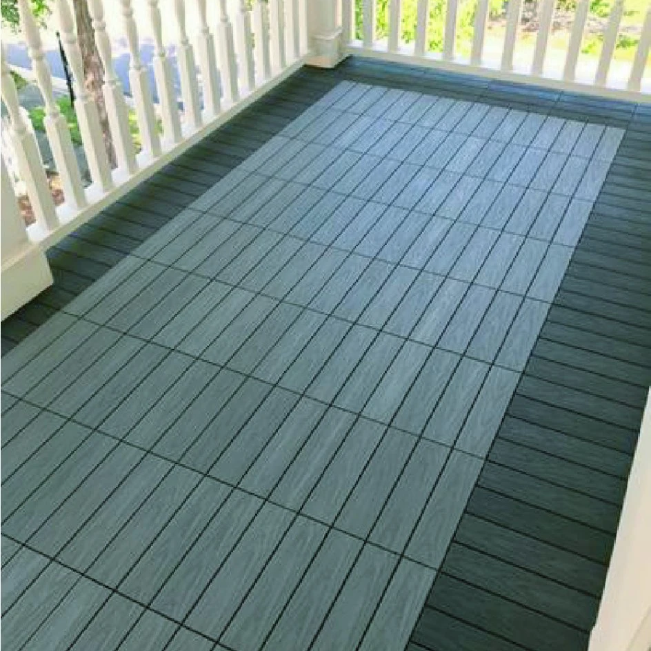 Factory Outdoor Interlocking Deck Tiles 3D Wood Grain Engineered Plastic Floor Tiles