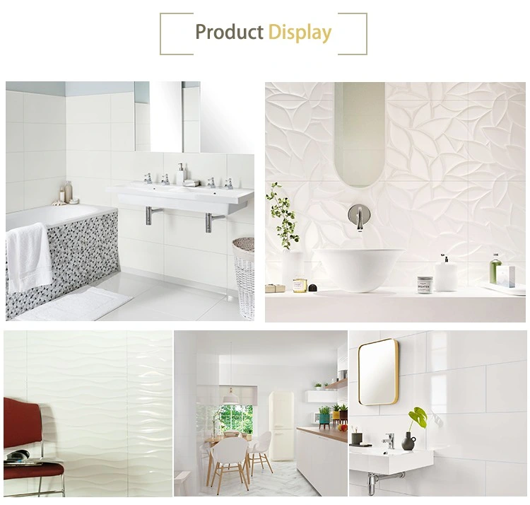 Glossy White 12X24 Inch 300X600mm Interior Decorative Wave Ceramic Wall Tiles