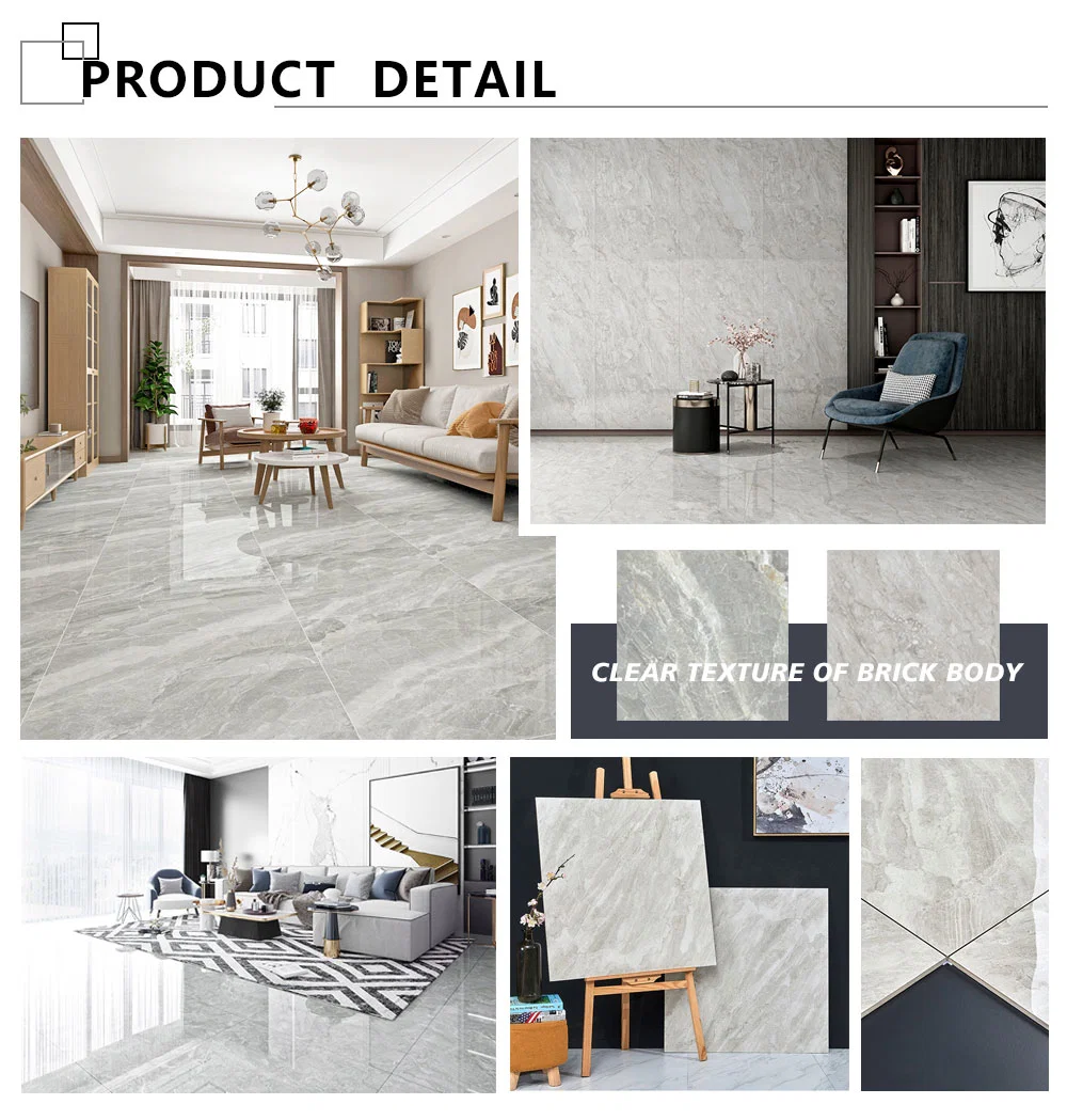 White Simple Rock Slab Pattern Tiles for Living Room