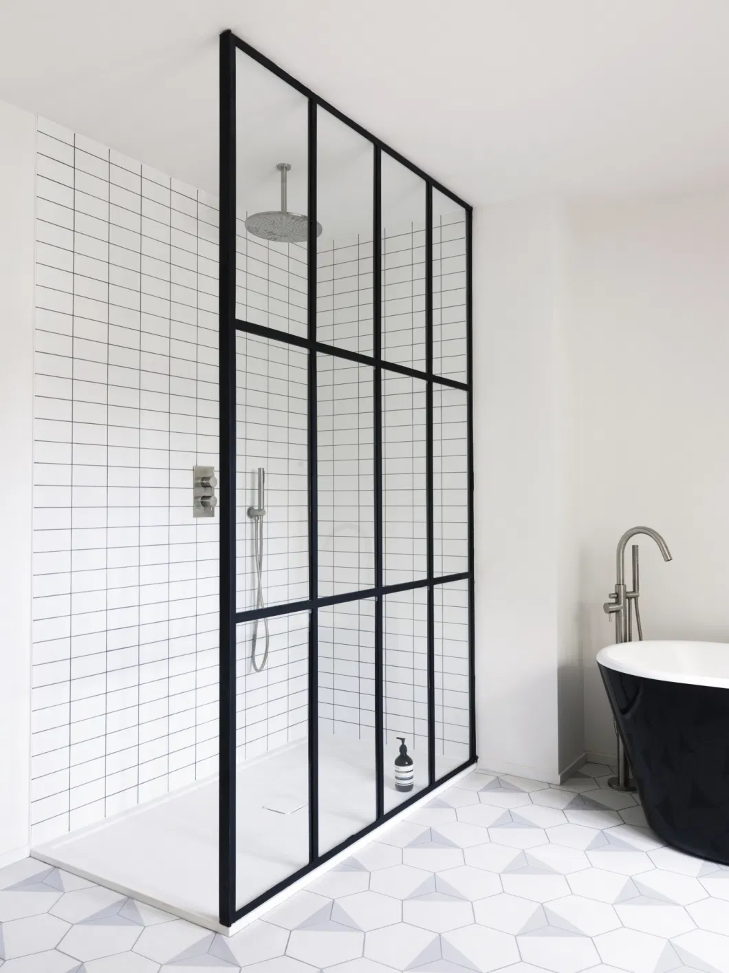 Ce Black Framed 6/8/10mm Tempered Glass Hinged Shower Door