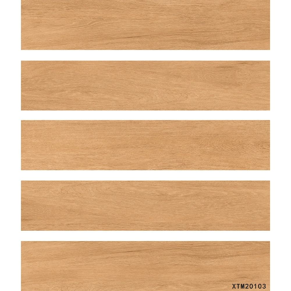 Woodgrain Finish Ceramic Floor Tile Water Resistance Slip-Resistant Porcelain Flooring