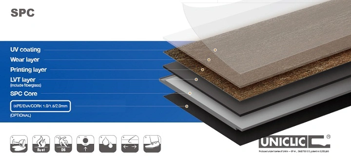 Wooden Anti-Slip Rigid PVC Lvt Click Floating Vinyl Flooring Covering