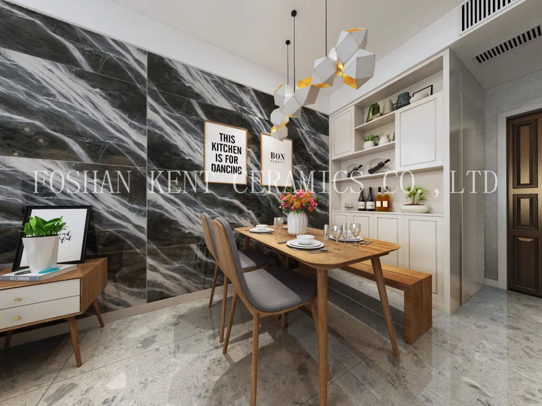 Full Body Marble Big Size 750*1500mm Black and White Floor and Wall Porcelain Tile