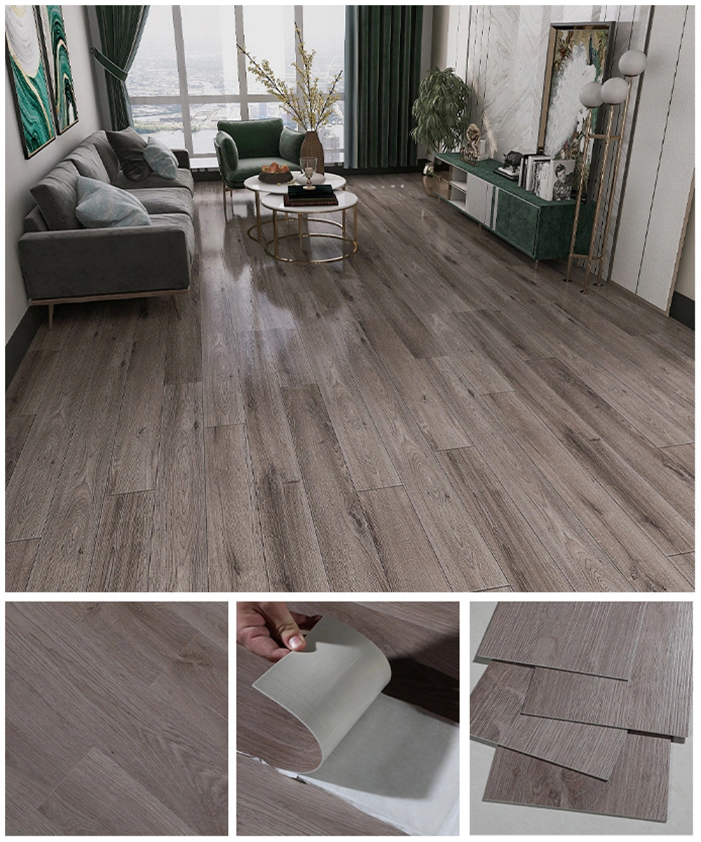 Luxury Gray Dry Back Tile Wood Lvt Glue Down Vinyl Plank Flooring