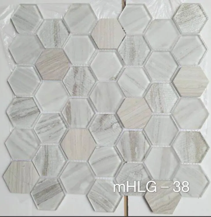 Crystal Glass Mix Marble Interior Decorative Mosaic Tile