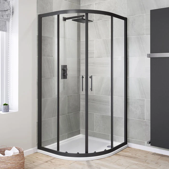 Elegant Black Framed Quadrant Shower Enclosure Door