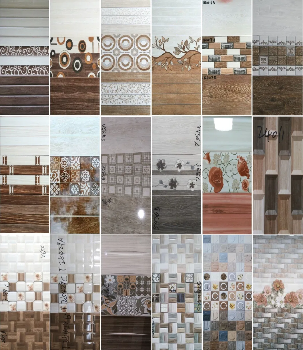 Mosaic Pattern Look Mold Glazed Ceramic Wall Tile for Bathroom Kitchen Living Room Bedroom Decoration