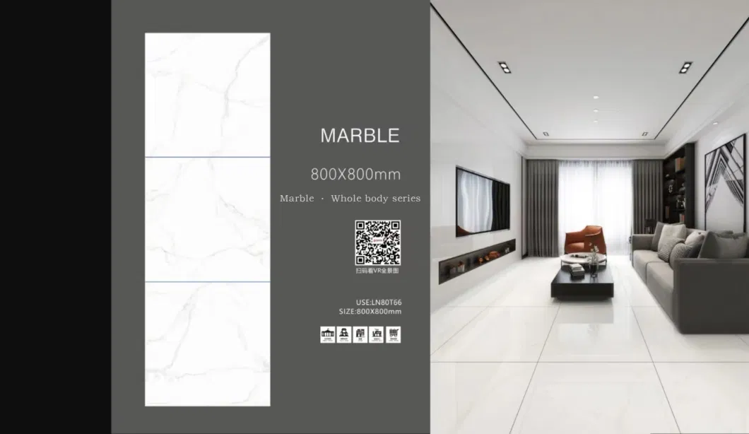 Foshan Ceramic Factory Light Gray Floor with Marble Simple Style