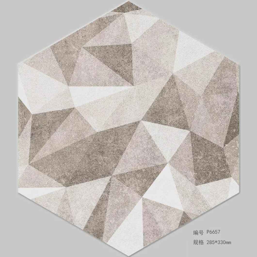 Art Ceramic Hexagonal Tiles for Bathroom Floor and Wall