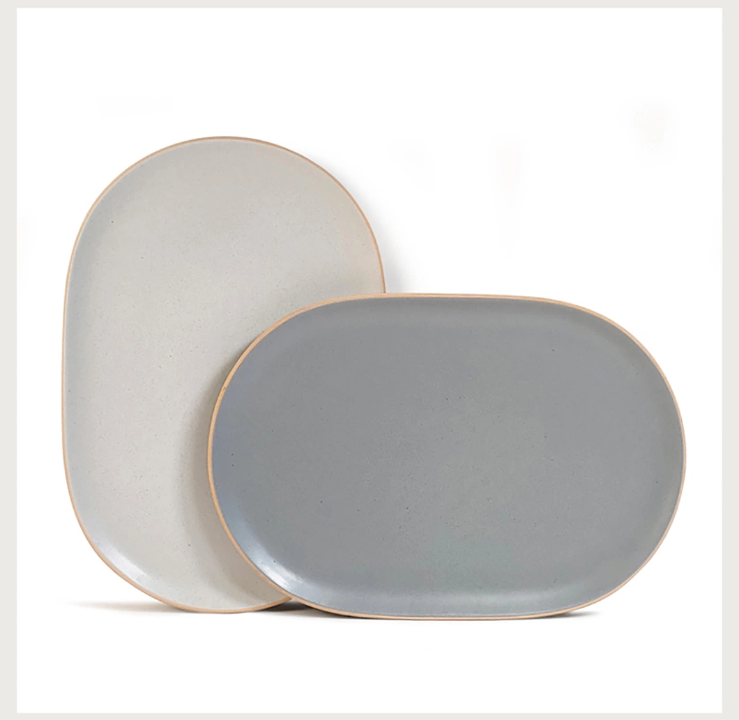 Creative Geometric Shape Serving Plates for Restaurant Assiette Porcelene Dishes Unique Ceramic Rectangular Plate Serving