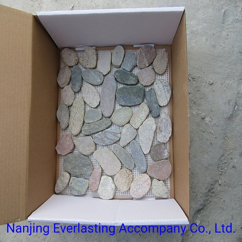 Sliced Polished Natural Stone Pebbles Mosaic Wall &amp; Floor Tile
