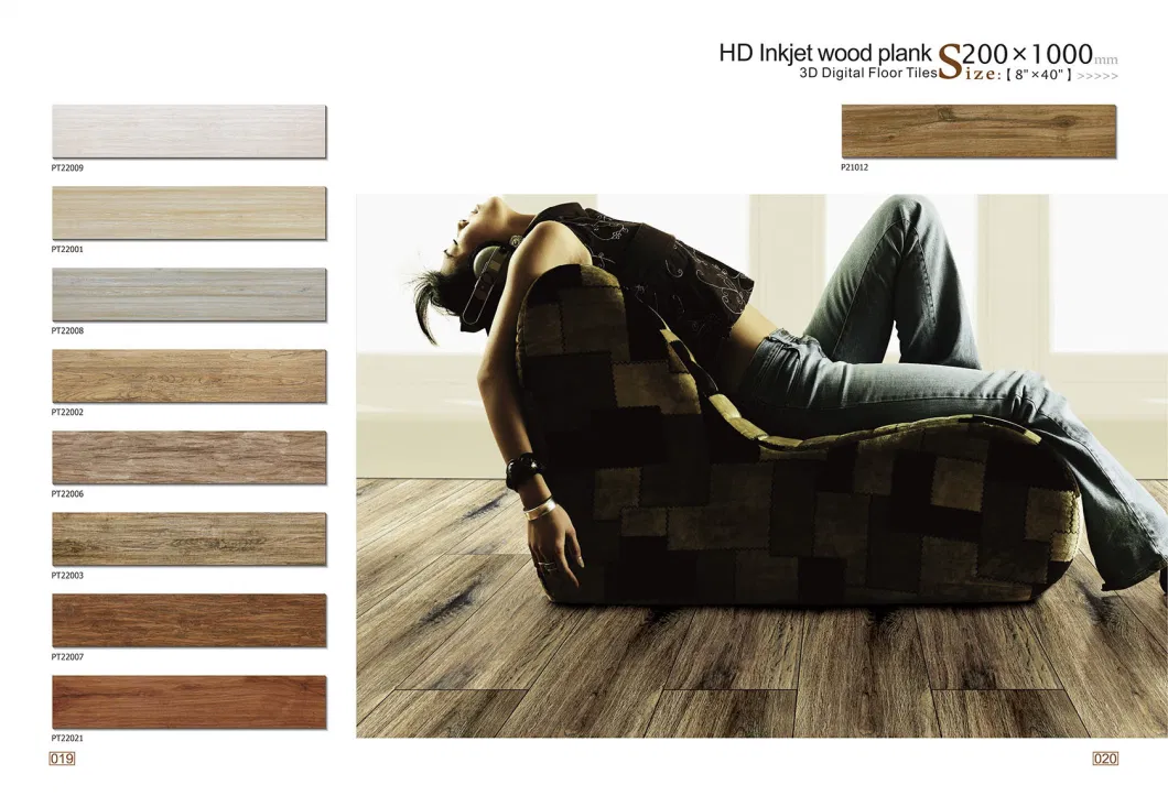 200*1000 Ceramic Wood Flooring Bathroom Tile for Home Decoration