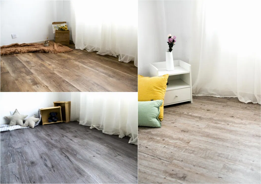 Factory Direct Supply 4mm 5mm Thickness Lay Down Flexible Happy Feet Loose Lay Vinyl Tile Plank Lvp Flooring Brown Gray Kitchen