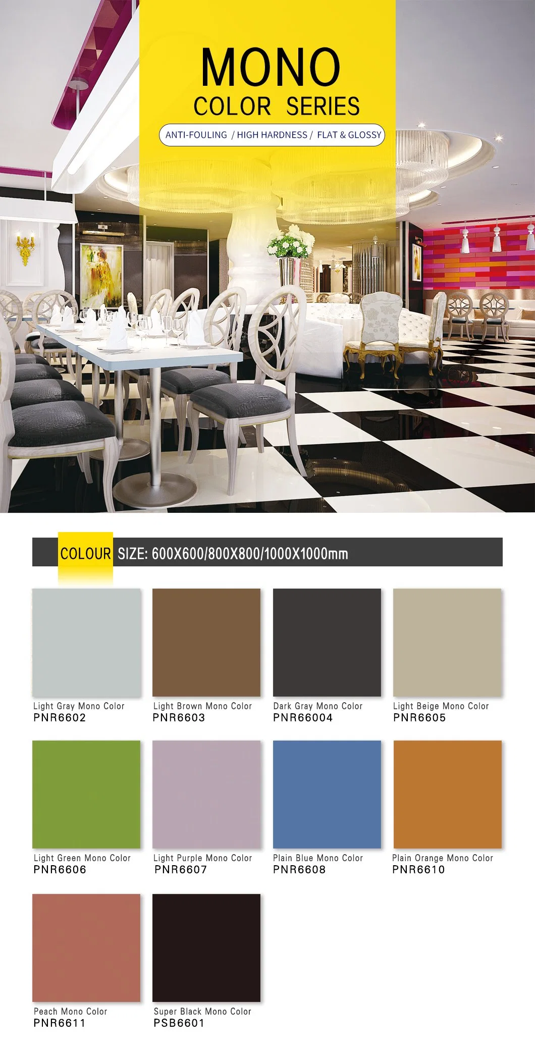 Corlorful Ceramic Porcelain Polished Tile Glossy Vitrified Floor Tiles for Dining Room