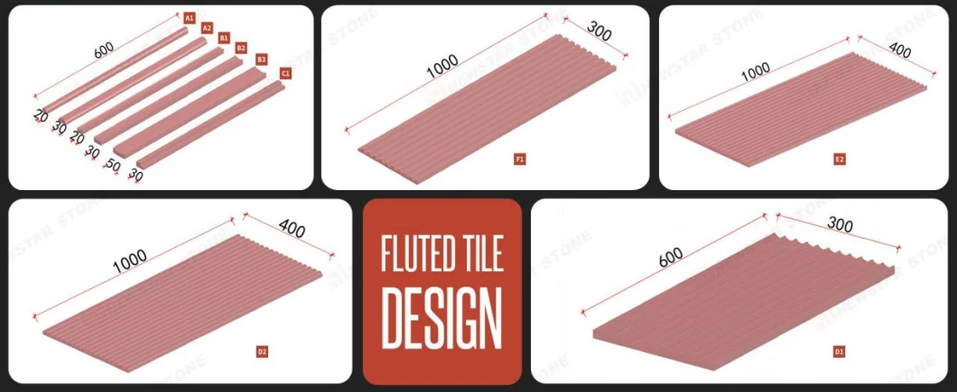 Newstar Custom Marble Concave Tiles 3D Natural Stone Flute Marble Tiles for Wall Applications