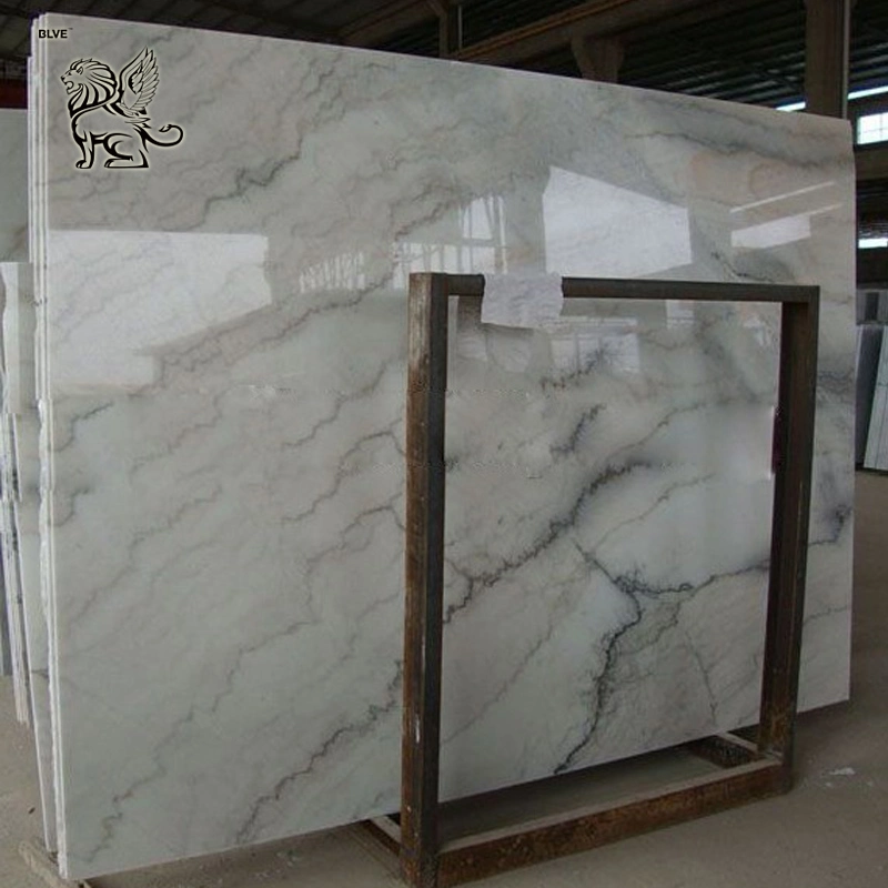 Blve Hot Sale European Home Decoration Natural Stone Big Slabs Chinese White Marble Floor Tiles