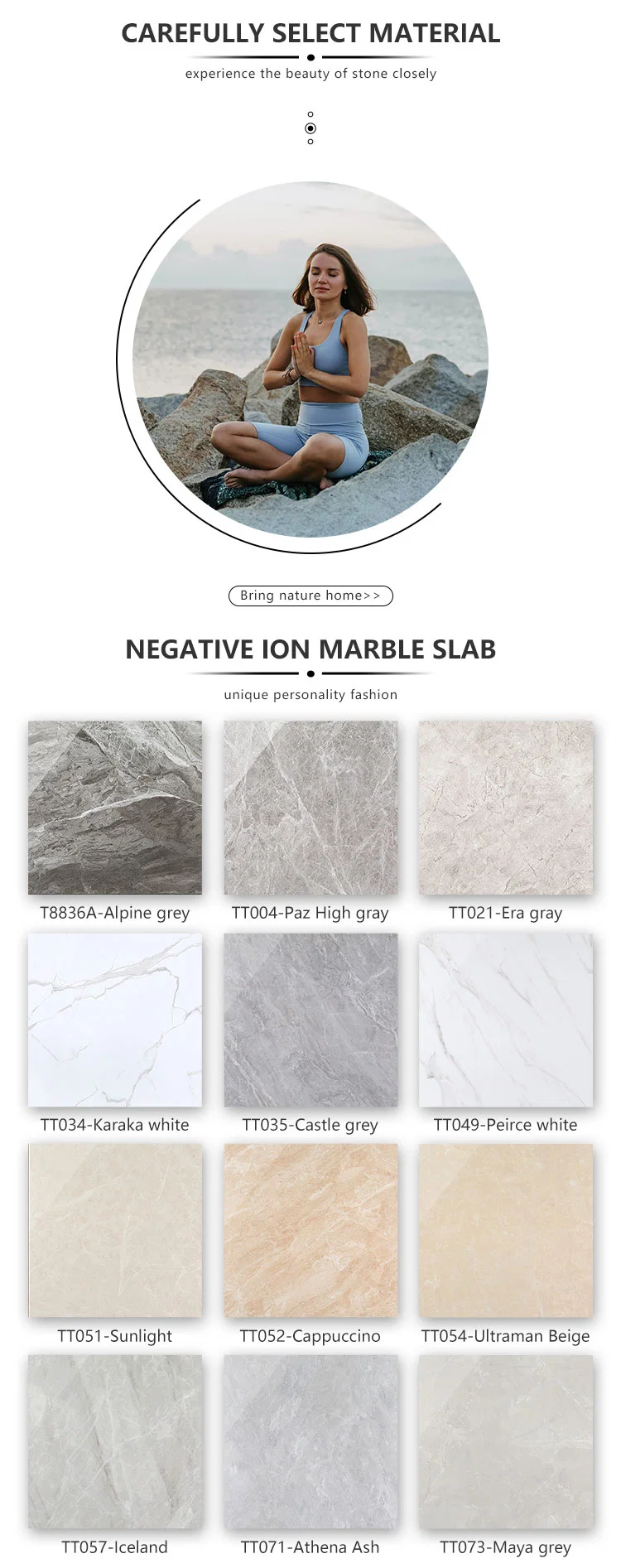 Blve Hot Sale European Home Decoration Natural Stone Big Slabs Chinese White Marble Floor Tiles