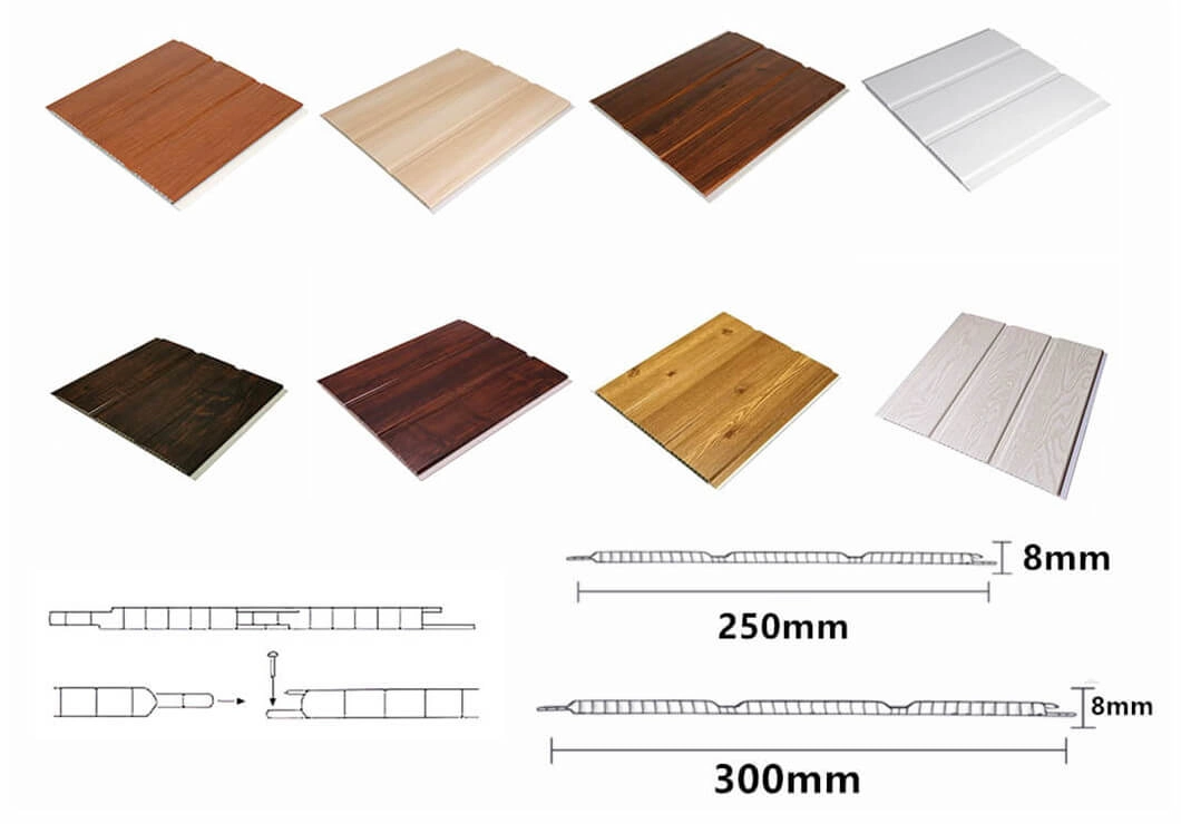 Modern U-Shape Design PVC Interior Wood Fall Ceiling Paneling Project Wall Covering