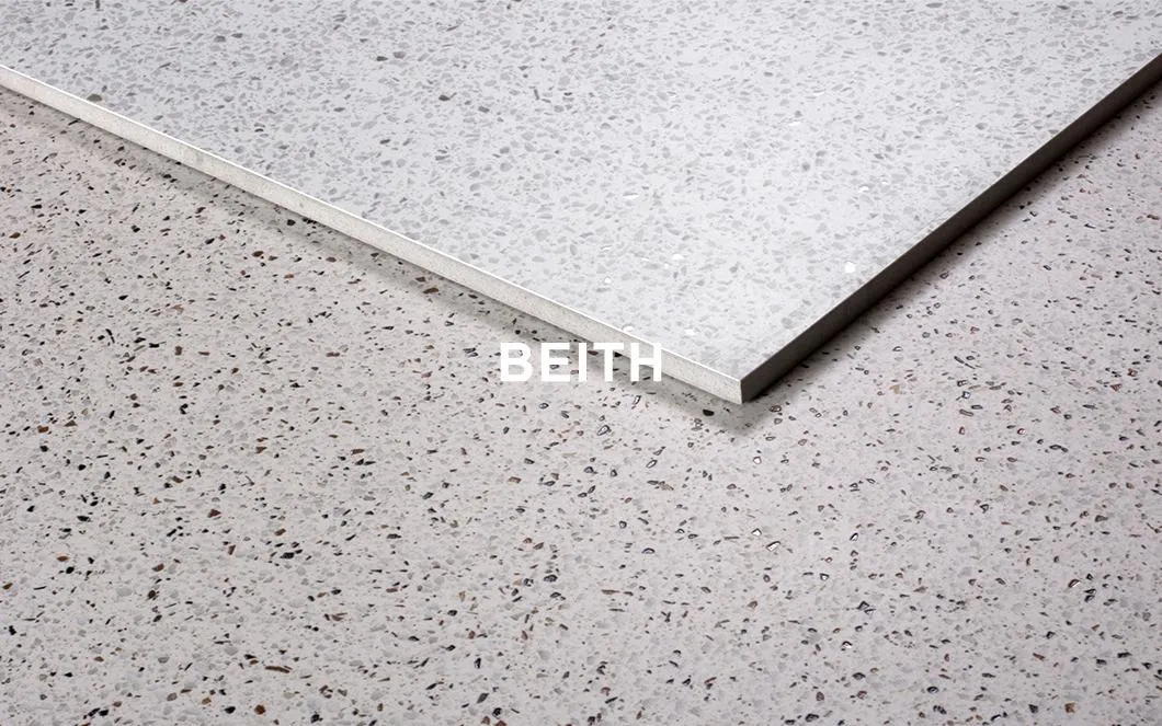 60X60cm Clear White Terrazzo Bathroom Stoneware Floor Tile