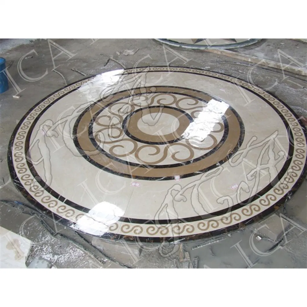 Indoor Decoration Vintage Pattern Luxury Mosaic Round Floor Tile Marble Tile Classical Design