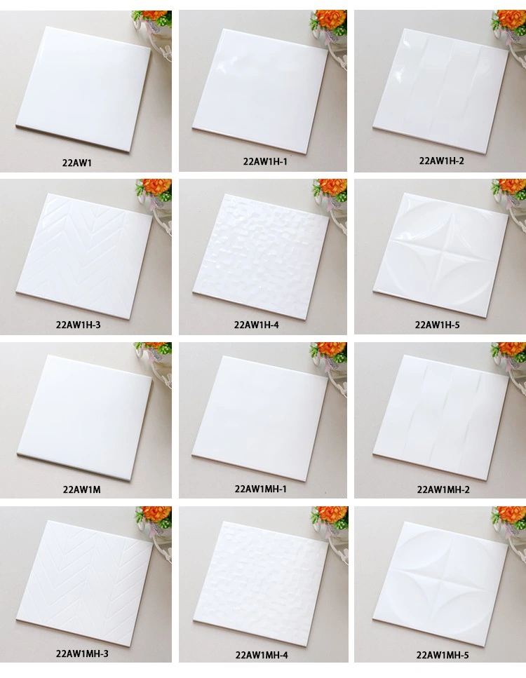 8*8inch 200*200mm Matte Surface Home Decorative Kitchen Ceramic Glazed Tile in White