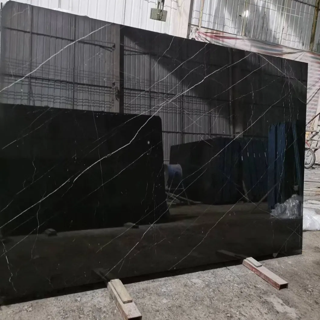 Natural Stone Ryker Black Nero Marquina Black/White Marble Quartz for Cut to Size Wall Floor Stair Tile