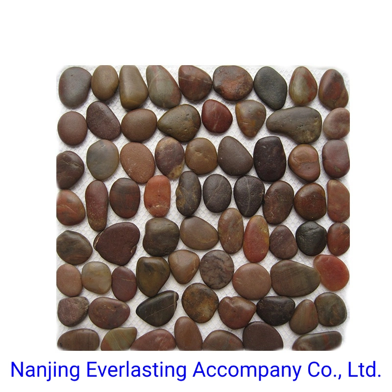 Sliced Polished Natural Stone Pebbles Mosaic Wall &amp; Floor Tile