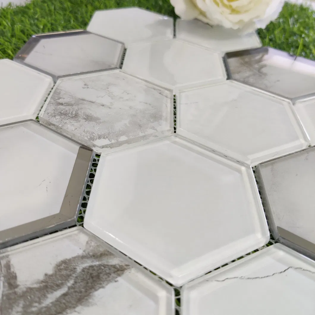 Hexagonal Brick Crystal Wall Decoration Mosaic Tile