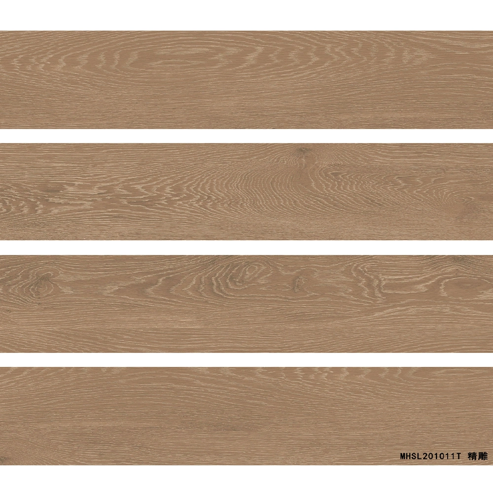 Woodgrain Finish Ceramic Floor Tile Water Resistance Slip-Resistant Porcelain Flooring