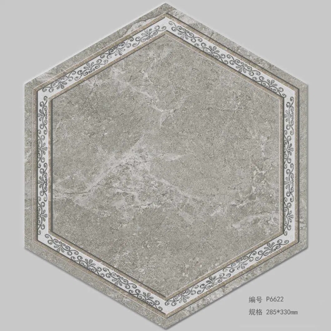 Art Ceramic Hexagonal Tiles for Bathroom Floor and Wall