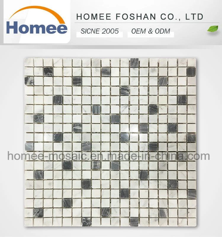New Mixed Color Square Shape Kitchen Tile Marble Mosaic Tile