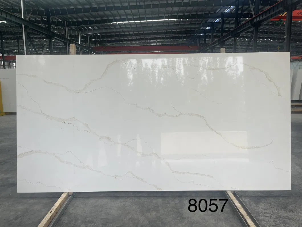 Customizable White Quartz Stone Gold Quartz Stone Composite Kitchen Countertop