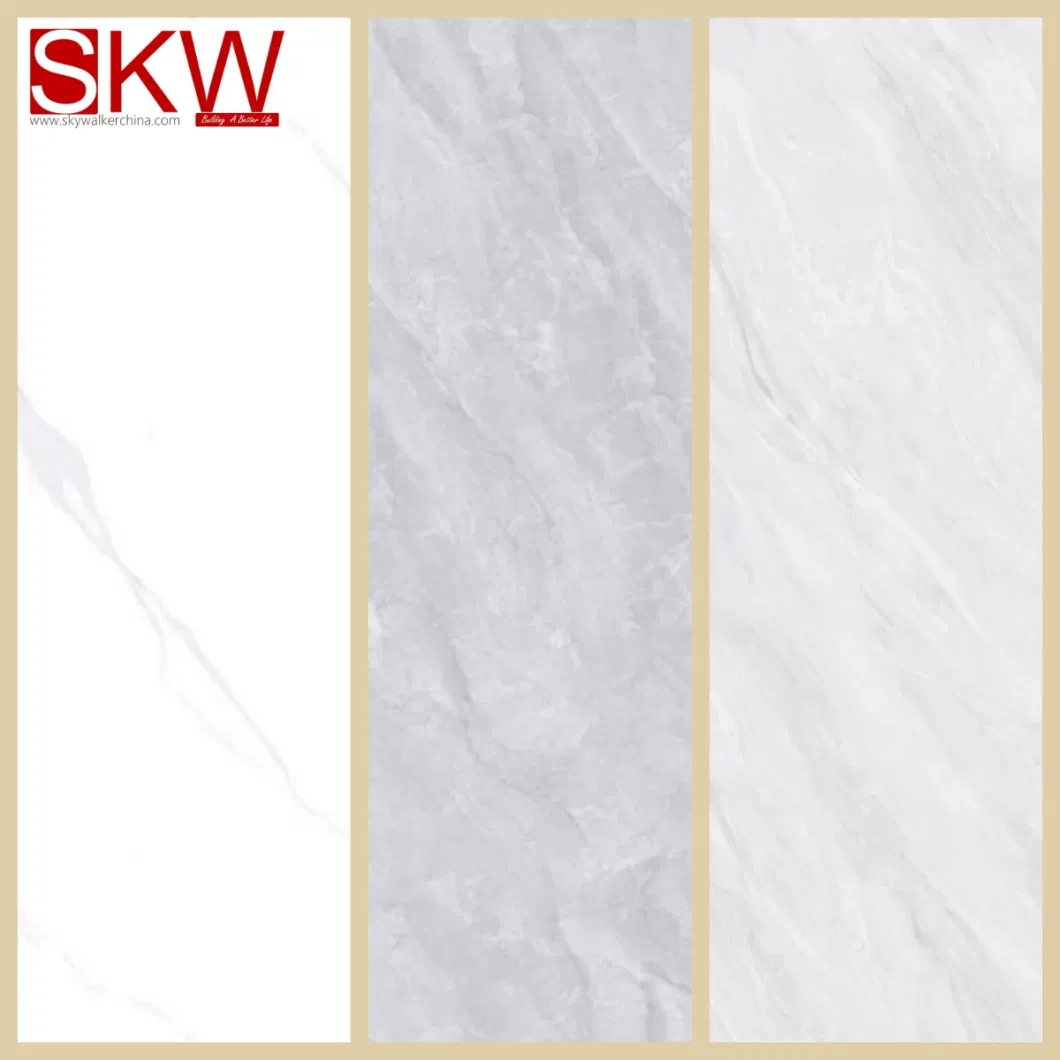 Competitive 400X800mm Manufacturer Soft Light Gloss Marble Stoneware Porcelain Tile