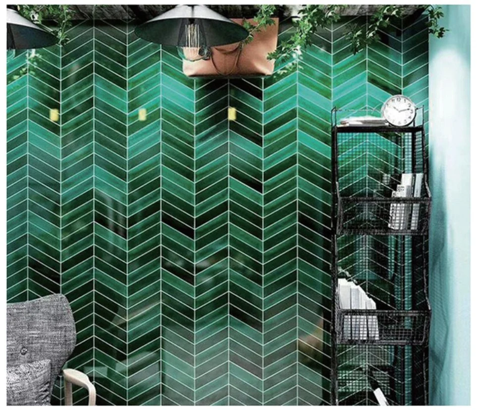 Porcelain Digital Printed Moroccan Decorative Hexagonal Bathroom Tiles Green for Wall Floor Backsplash Kitchen