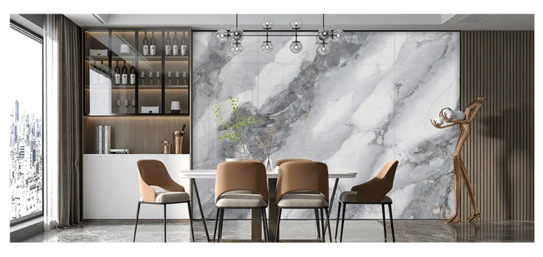 Large Format Marble Tiles Sintered Stone Panel Bookmatch Design Large Sizes Porcelain Slab 1600X3200X12mm