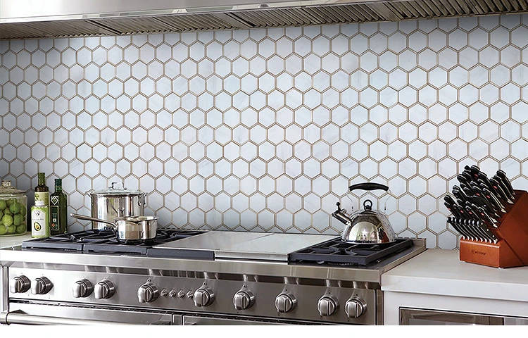 Porcelain Digital Printed Moroccan Decorative Hexagonal Bathroom Tiles Green for Wall Floor Backsplash Kitchen