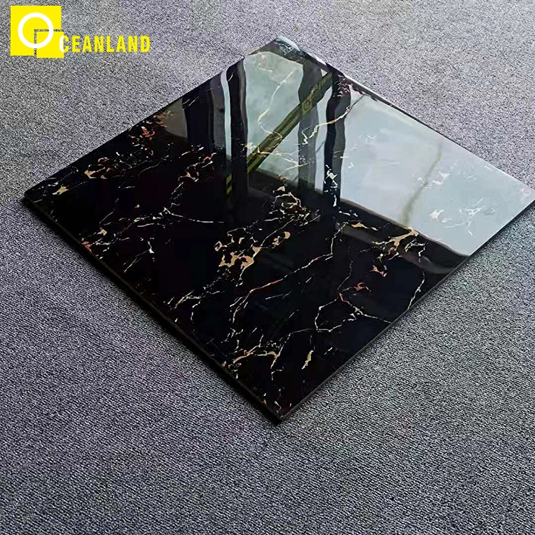 Black Marble China Glazed Porcelain Floor Tile