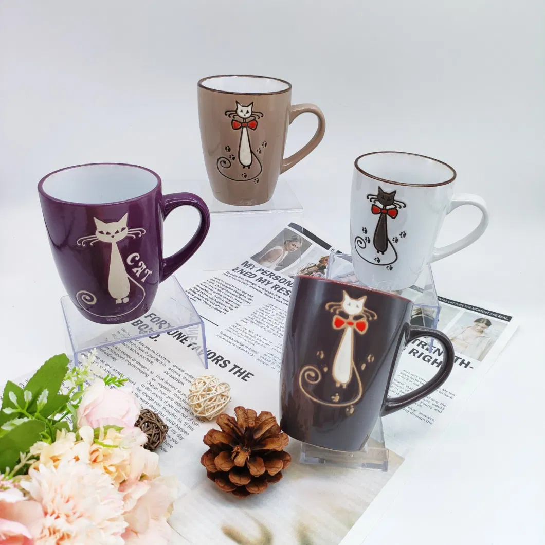 Stoneware with Silk Screen Printing Animal Coffee Mugs