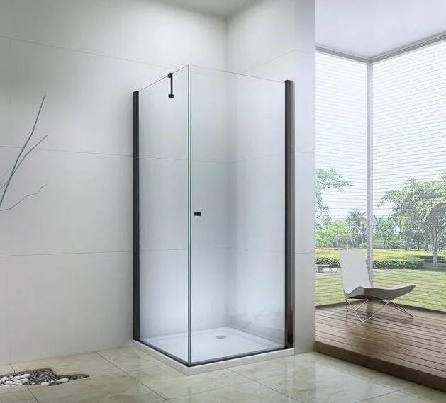 Black Finished Shower Cabin 90*80*190cm, Embrace The Elegant Functionality, High Quality Tempered Glass with Pivot Door Open CE Certificated