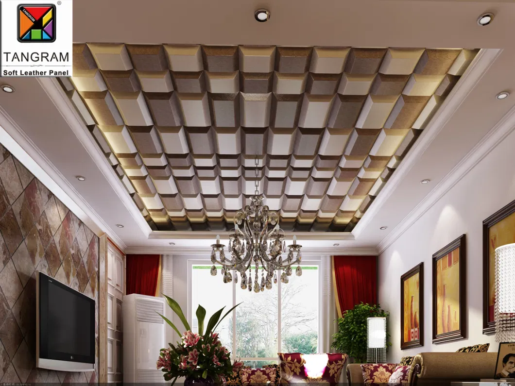Square Wall Tile Leather Wall Panel for Ceiling &amp; Wall Covering