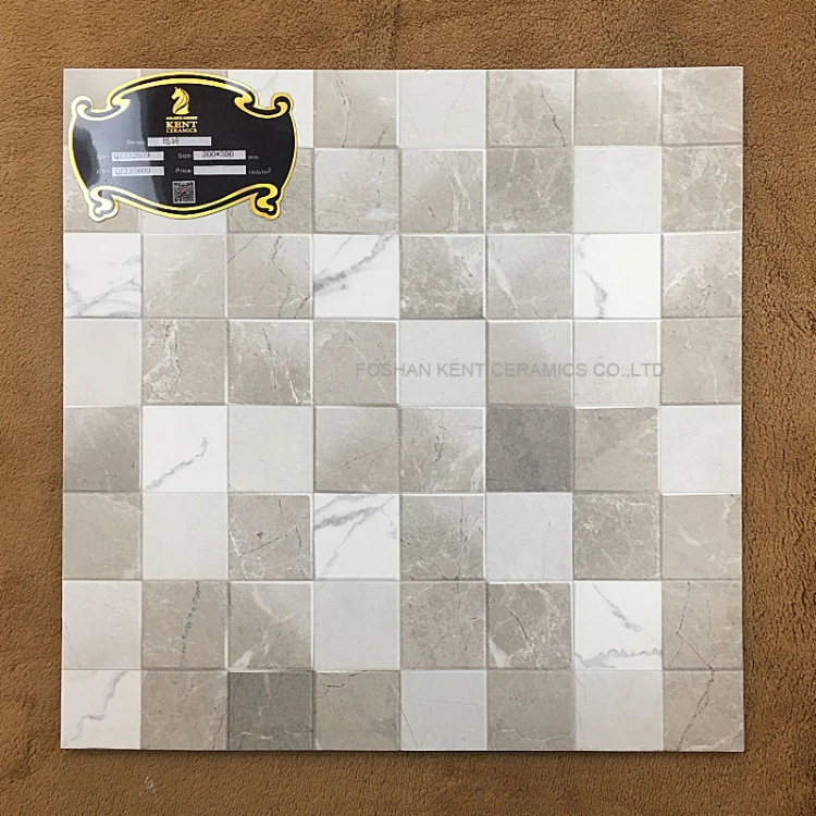 300 X 300 mm 3D Design Ceramic Floor Tiles Glazed Porcelain Bathroom Kitchen Tiles Made by Foshan Factory