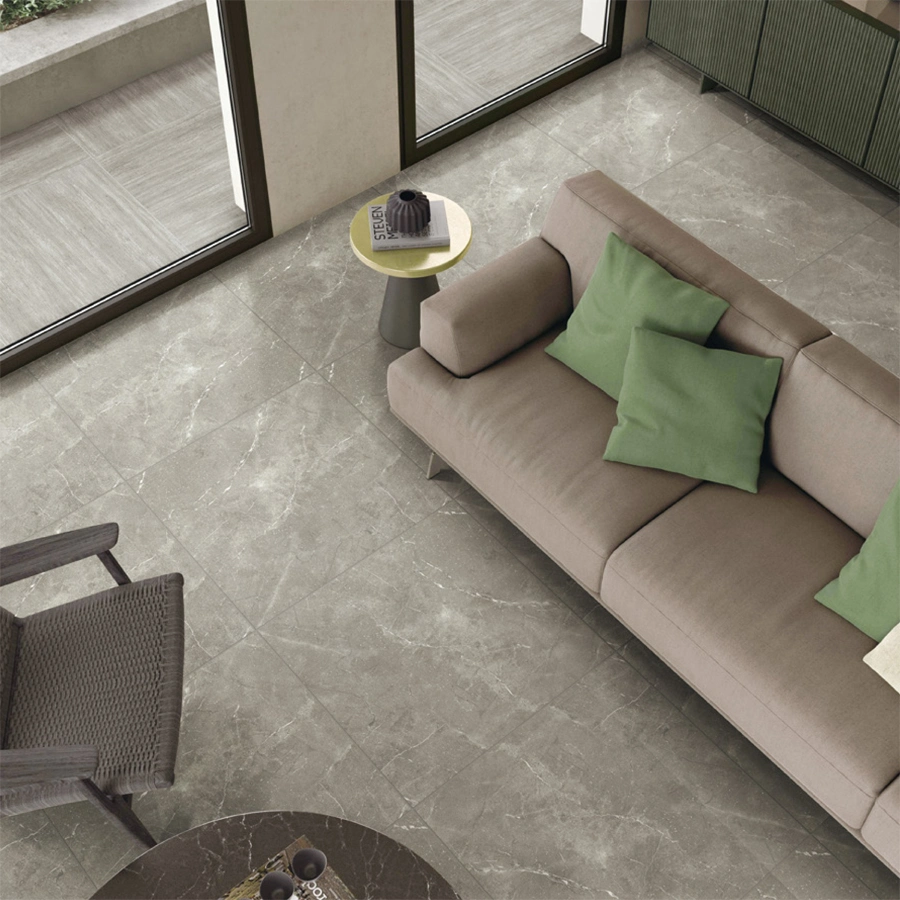 Building Materials China Factory Cement Look Design Porcelain Tile for Living Room Flooring