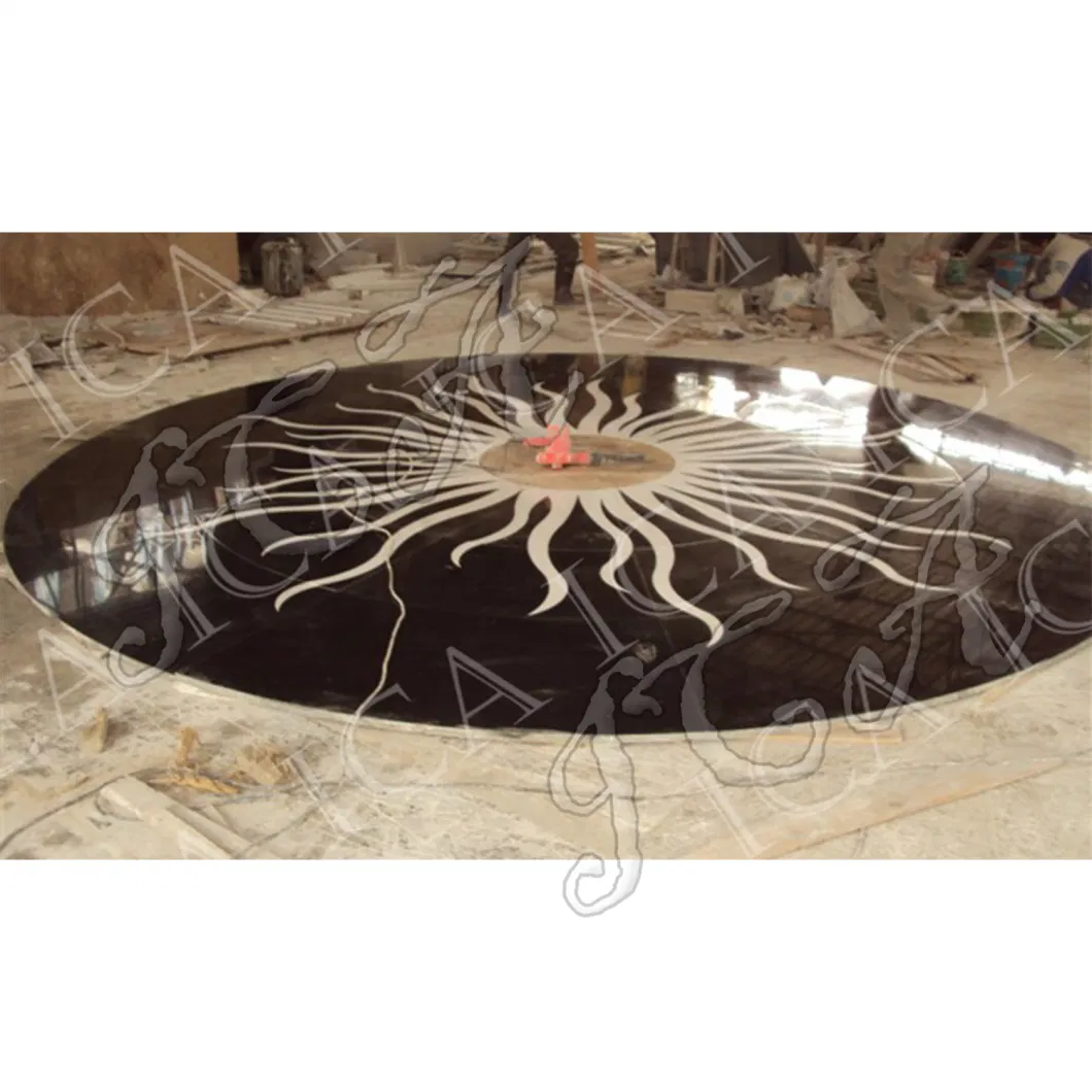 Indoor Decoration Vintage Pattern Luxury Classical Design Style Round Marble Mosaic Tile Floor Tile