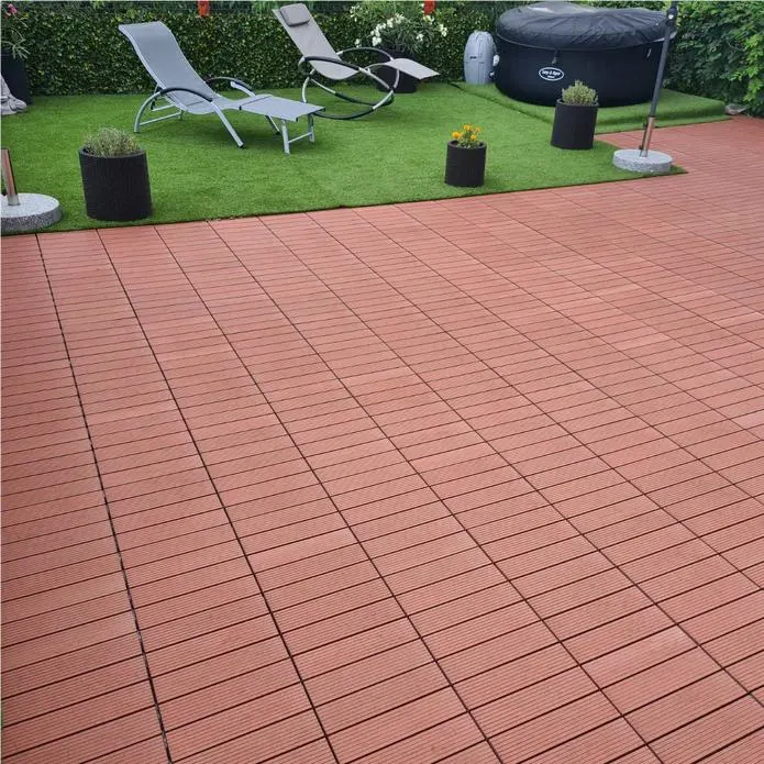 UV Resistance Garden 300X300mm Interlocking Grooved DIY Decking WPC Terrace Tiles