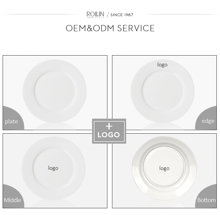 in Stock Dinnerware Round Flat Porcelain Plate for Supply Hotels and Resturants