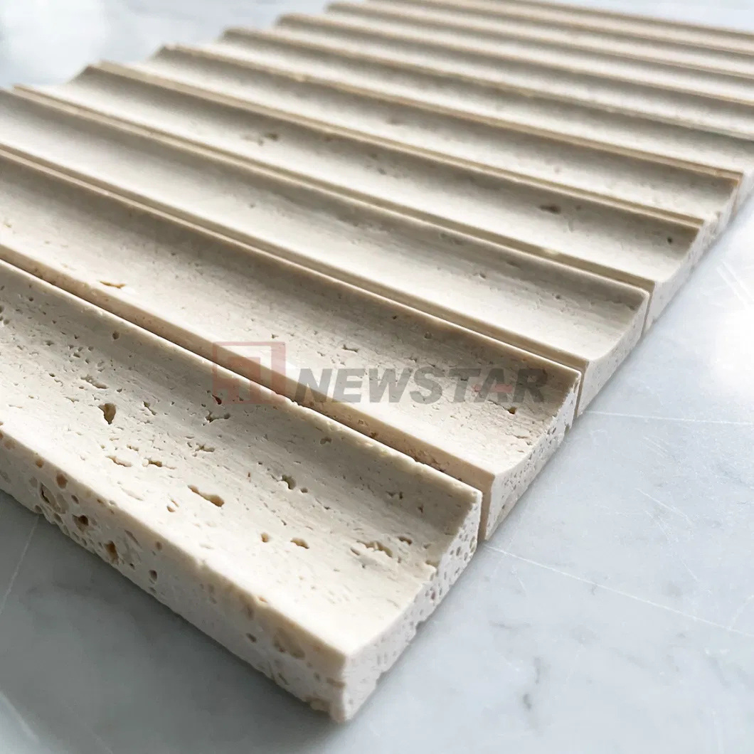 Newstar Custom Marble Concave Tiles 3D Natural Stone Flute Marble Tiles for Wall Applications