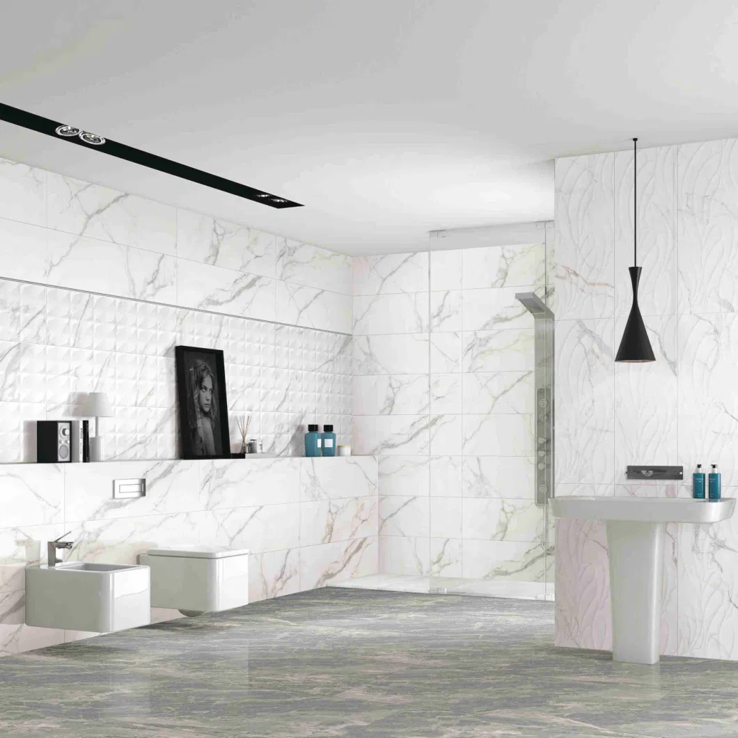 New Design 3D Carrara White Ceramic Wall Tile for Home Decoration (300X900mm)